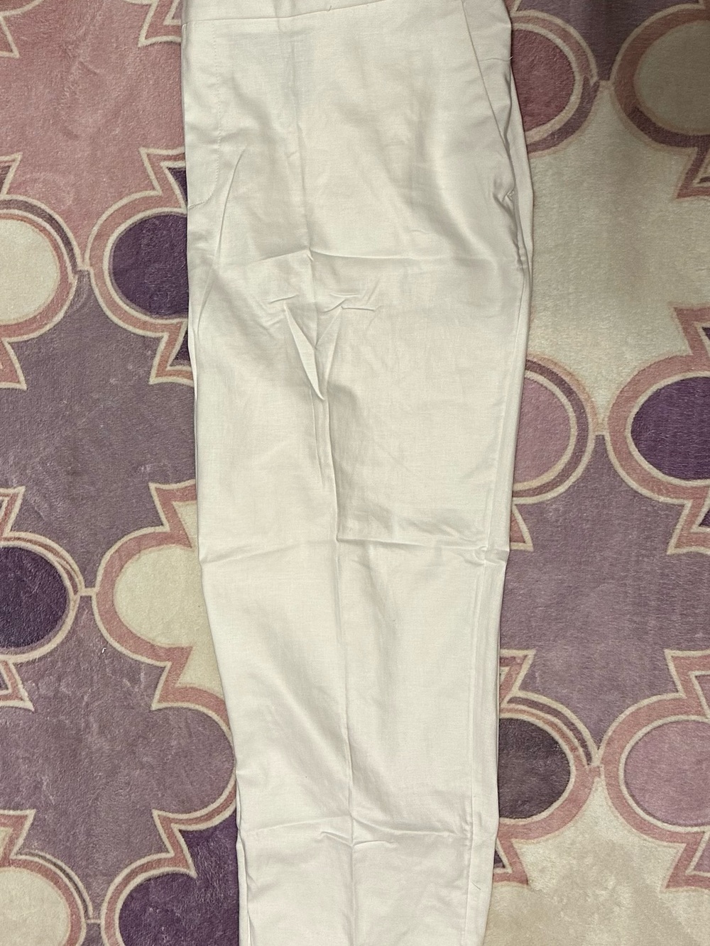 White Linen High Rise Slim Pants
